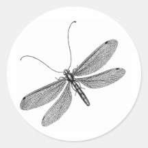 Dragonfly Round Stickers