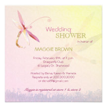 Dragonfly Theme Unique Bridal Shower Invitations