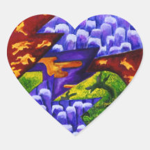 Dragonland - Green Dragons & Blue Ice Mountains Stickers