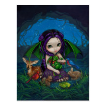 "Dragonling Garden III" Postcard