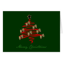 Drama Mask Christmas Tree Greeting Cards