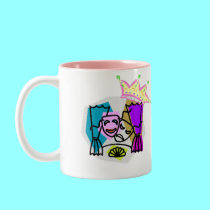 Drama Queen with Drama Queen in script letters mugs