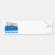 Drapeau Saint-Marin avec le nom en français Bumper Stickers