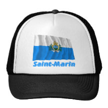 Drapeau Saint-Marin avec le nom en français Hat