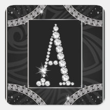Draped In Diamonds - Initial A Sticker
