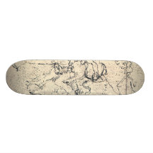 Drawing by Leonardo da Vinci Skate Board Deck