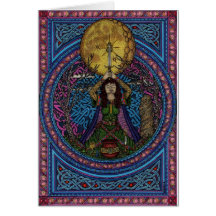 drawing down the moon, hedgewitch rb greeting card