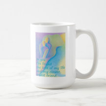 Drawing of a couple in a calla lily and quote coffee mugs