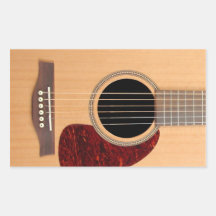 Dreadnought Acoustic six string Guitar Rectangular Sticker