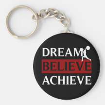 Dream Believe Achieve Weightlifting Keychain