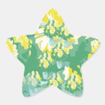 Dream Flowers and Magic Patterns Star Stickers