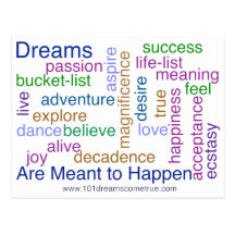 Dreams Are Meant to Happen (bright) Post Cards