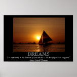 Dreams Sunset Sailboat Motivational Poster