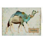 Dreamy Blue Camels Notecard