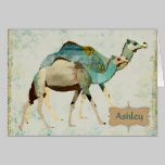 Dreamy Blue Camels Notecard cards