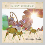 Dreamy Camels Snowflake Christmas Photo Card invitations
