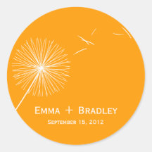Dreamy Dandelion Favour Sticker - Orange Spice