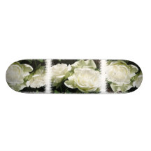 Dreamy White Rose Skateboard