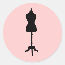 Dress Form Silhouette II Round Stickers