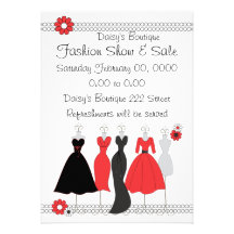 Dress Shop Daisy Theme Invitation