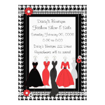 Dress Shop Daisy Theme Personalized Invitation