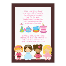 Dress-Up Birthday Tea Party Invitations