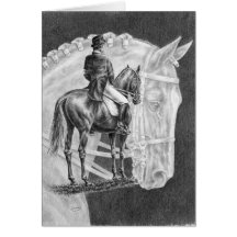 Dressage Horses Montage Drawing by Kelli Swan Cards