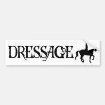 Dressage (Pirate Style Text w/ Piaffe)) Bumper Stickers