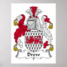 Drew Family Crest Poster