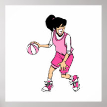 Dribbling girl poster