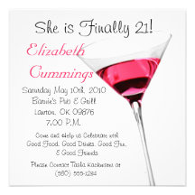 drink birthday party invite fun simple classy 21