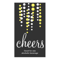 Drink bubbles cheers cocktail beverage ticket grey business cards
