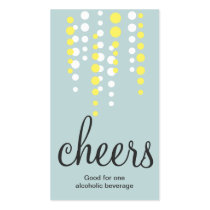 Drink bubbles cheers cocktail beverage ticket teal business cards