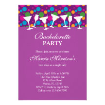 Drink Glasses Modern Bachelorette Invitation