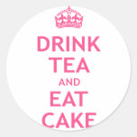 Drink Tea and Eat Cake Round Sticker