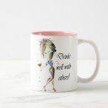 Drinks well with others, funny Wine art Coffee Mug