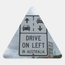 Drive On Left in Australia Sign Sticker