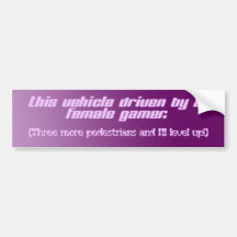 "Driven By A Female Gamer" Bumper Sticker
