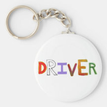 Driver word art colourful unique designated sober key chain