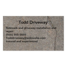 Driveway installation and repair business card