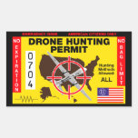 Drone Hunting Permit Rectangle Stickers