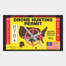 Drone Hunting Permit Rectangle Stickers