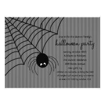 Drop On In Spider Halloween Party Invitation