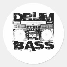 Drum and Bass Round Sticker