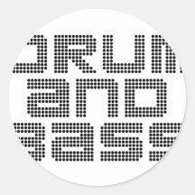 Drum and Bass Round Stickers