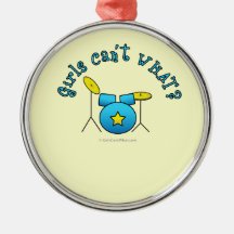 Drum Set - Blue Christmas Ornament