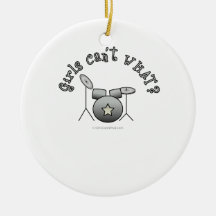 Drum Set - Silver Christmas Ornament