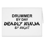 Drummer Deadly Ninja by Night Greeting Card