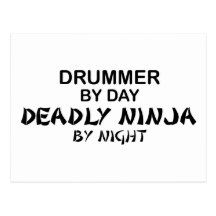 Drummer Deadly Ninja by Night Postcards
