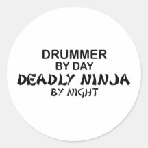 Drummer Deadly Ninja by Night Sticker